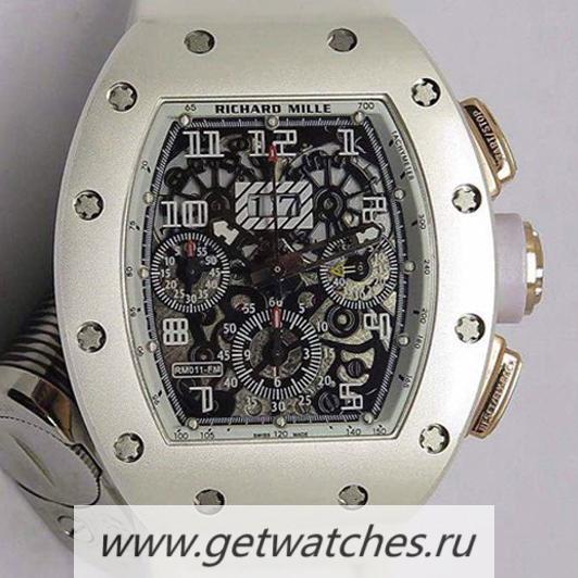 NEW Replica Richard Mille RM011-FM Felipe Massa Chrono Rose Gold White Dial 7750
