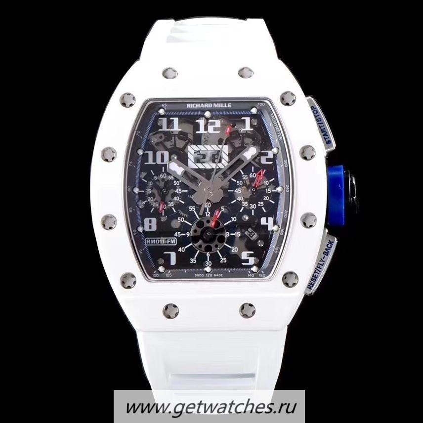 NEW Replica Richard Mille RM011-FM Polo Club Saint Tropez KVF White Ceramic Grey Dial 7750