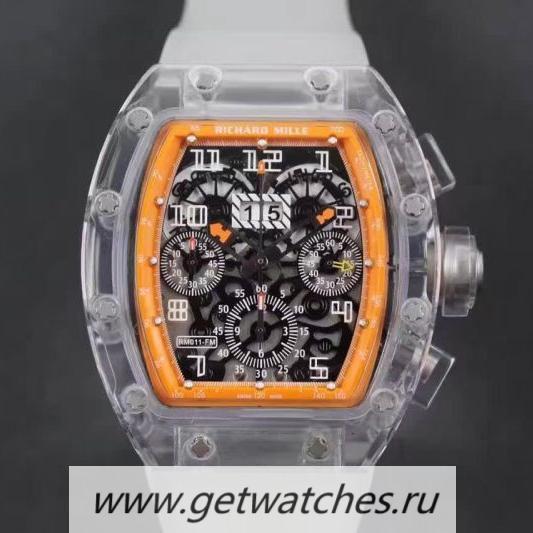 NEW Replica Richard Mille RM011-FM Shappire Orange & Skeleton Dial 7750