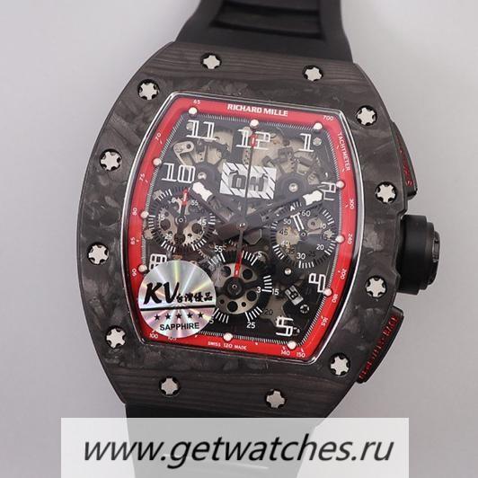 Shop Richard Mille RM011 NTPT Chrono KVF Forged Carbon Red Dial 7750 V2