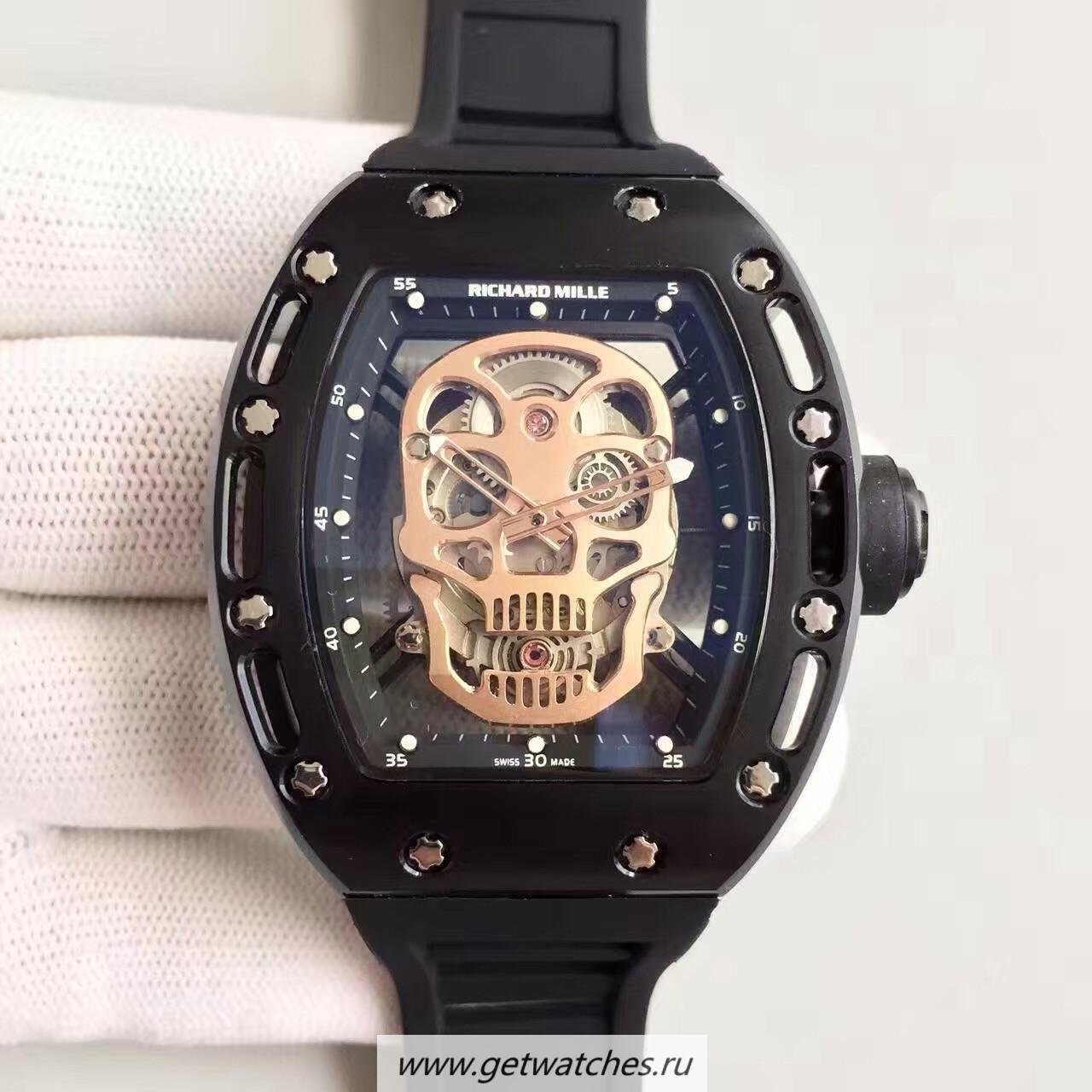 Shop Richard Mille RM052 SF PVD Gold Skull Dial M6T51