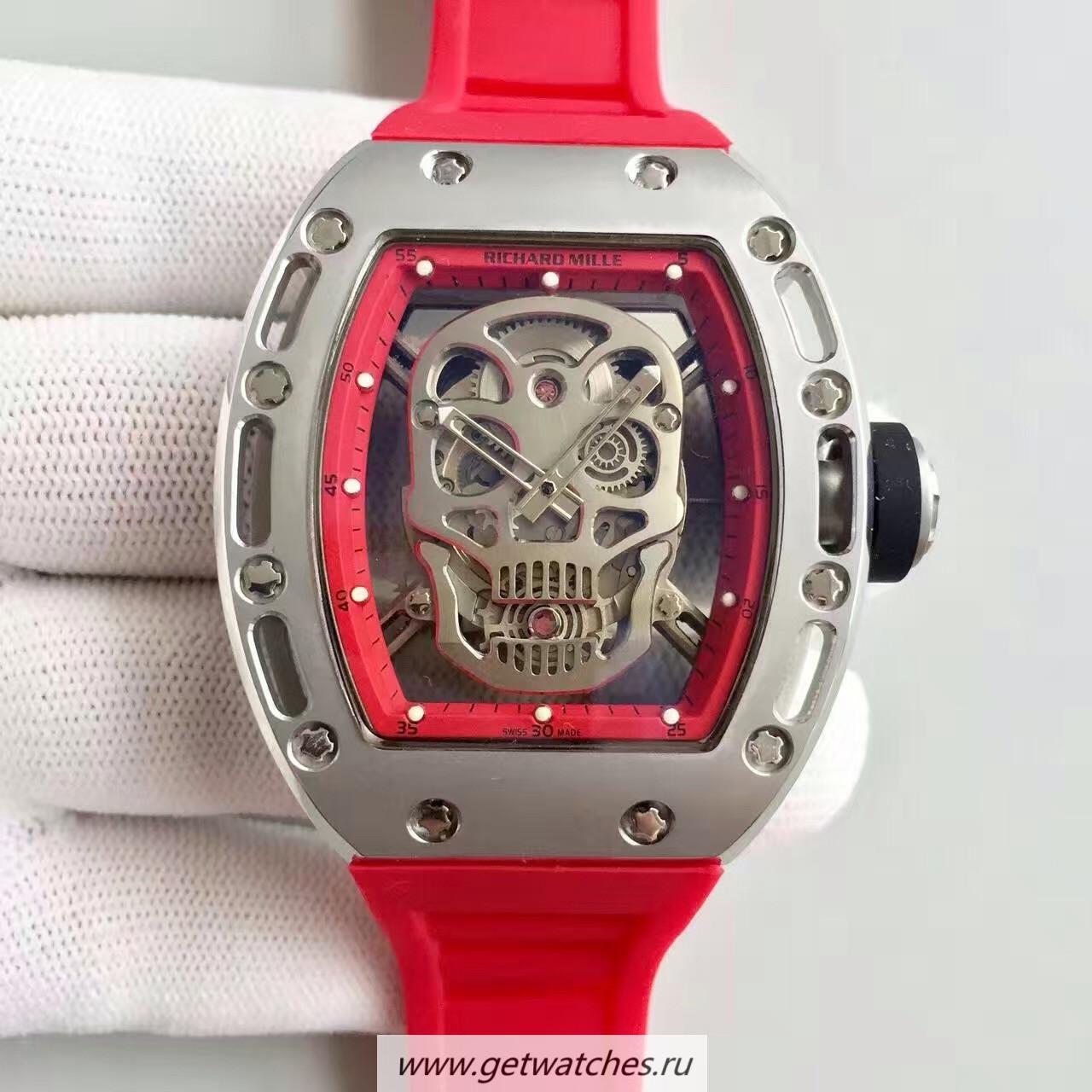 High Quality Richard Mille RM052 SF Titanium Skull & Red Dial M6T51