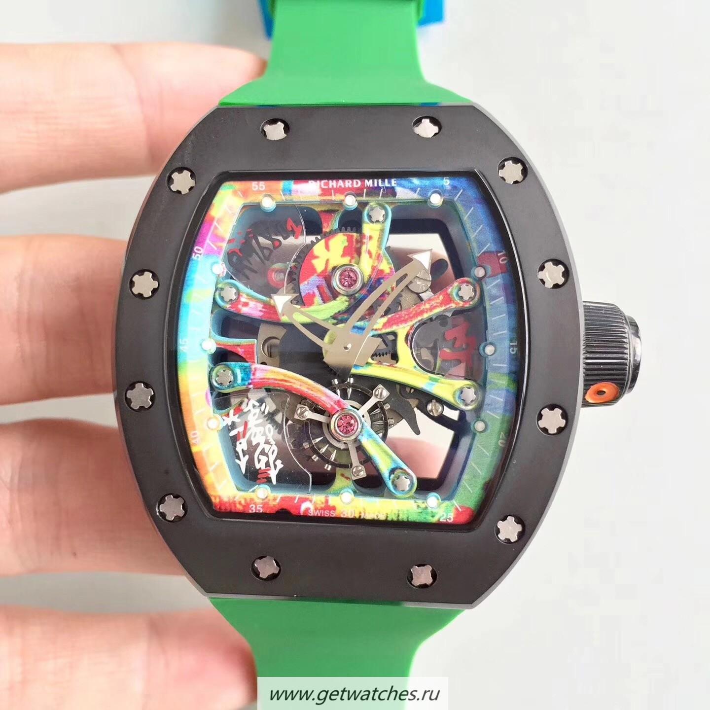Best Price Richard Mille RM068-01 Tourbillon Kongo KVF Ceramic Multicolored Skeleton Dial M8215