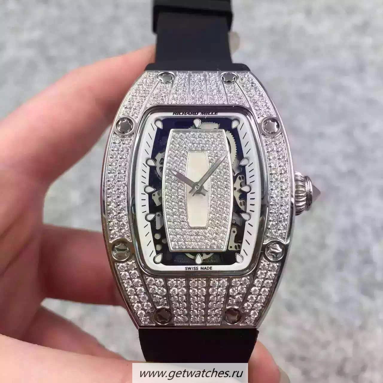Replica Richard Mille RM07 Ladies SS & D1am0nds White & D1am0nds Dial M6T51