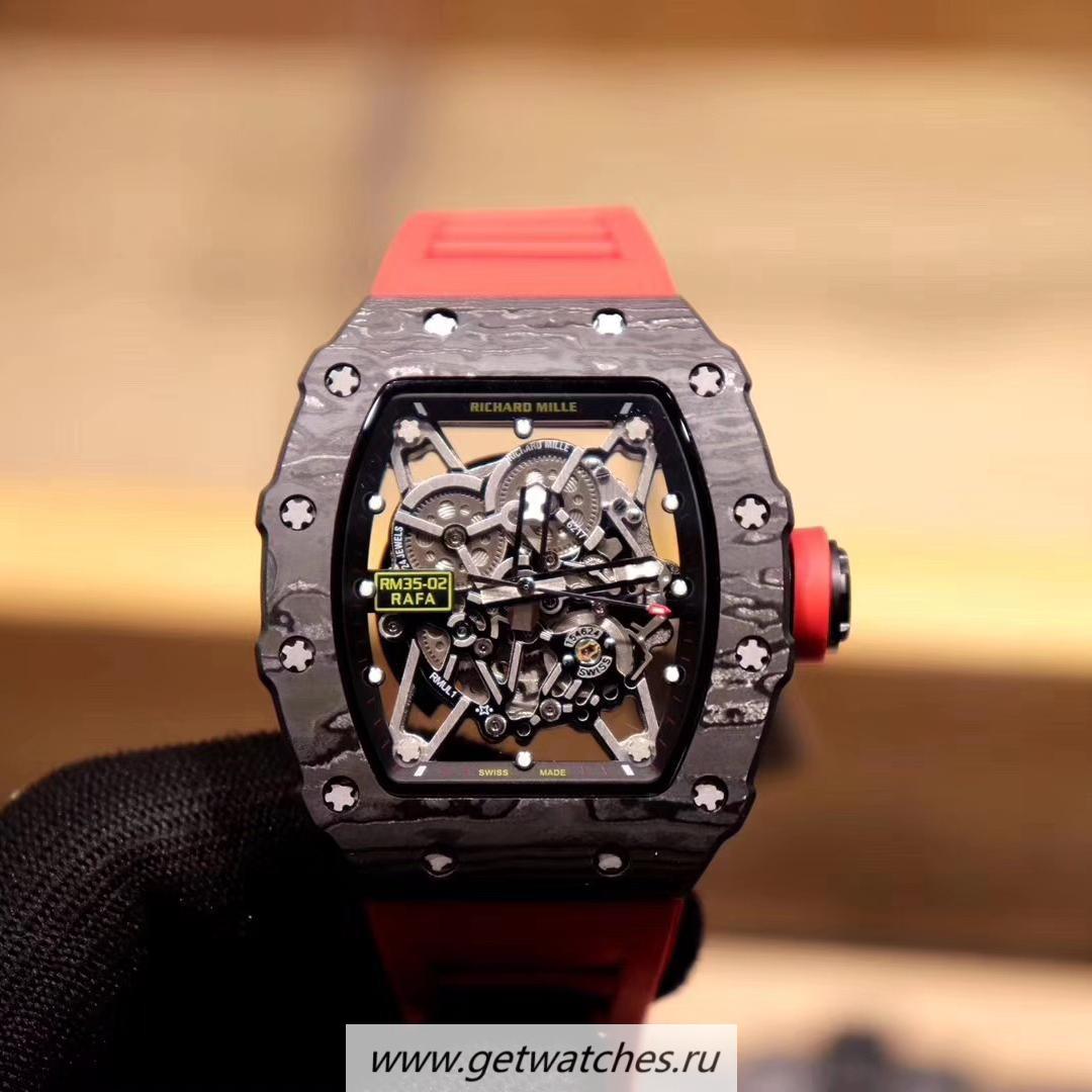 Copy Richard Mille RM35-02 Rafael Nadal NTPT KVF Forged Carbon Black Dial M8215