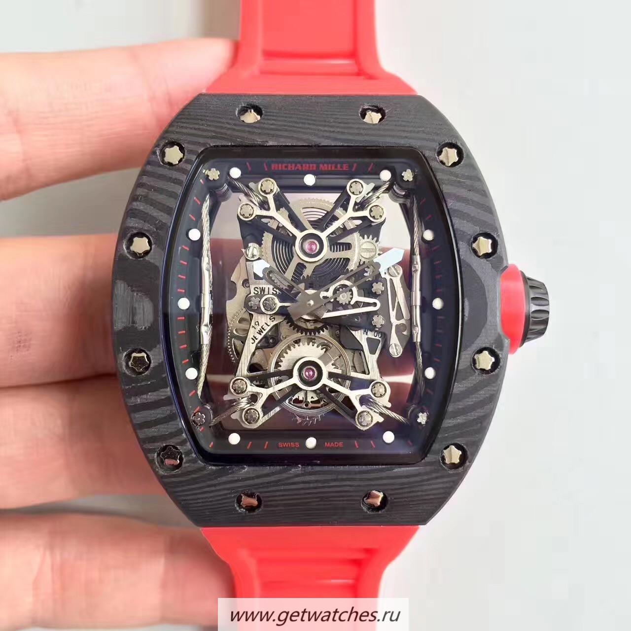 Copy Richard Mille RM50-27-01 NTPT KVF Black Forged Carbon Black & Skeleton Dial M9015