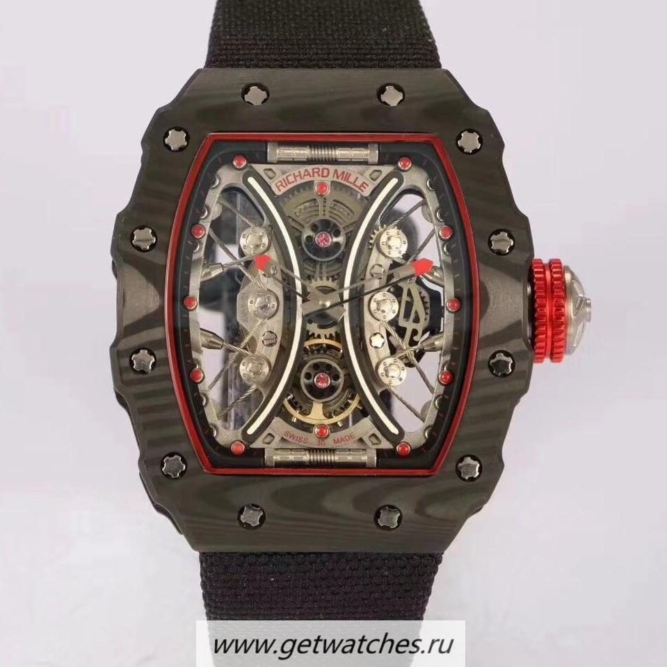 Copy Richard Mille RM53-01 Tourbillon Pablo Mac Donough KVF Forged Carbon Skeleton Red Dial M9015