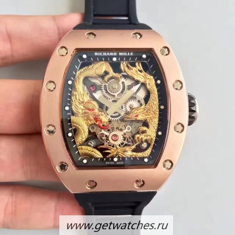 NEW Replica Richard Mille RM57-01 Jackie Chan Rose Gold Yellow Gold Dial M9015