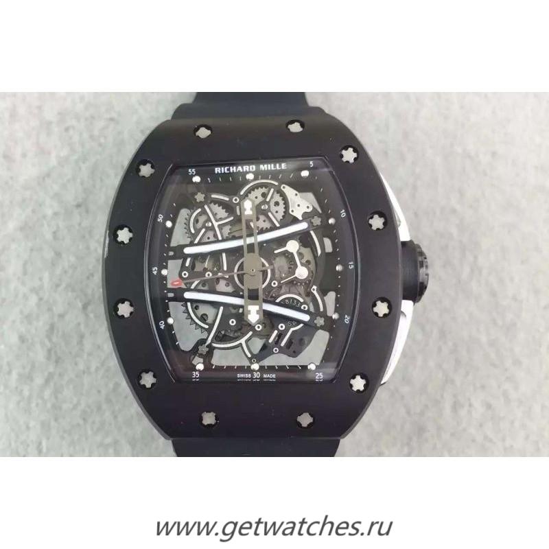Shop Richard Mille RM61 PVD Black Skeleton Dial M9015