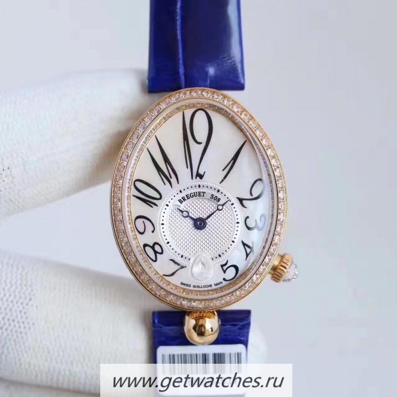 High Quality Breguet Reine de Naples 8918BR/58/964/D00D ZF Rose Gold & D1am0nds Mother Of Pearl Dial Caliber 537/3