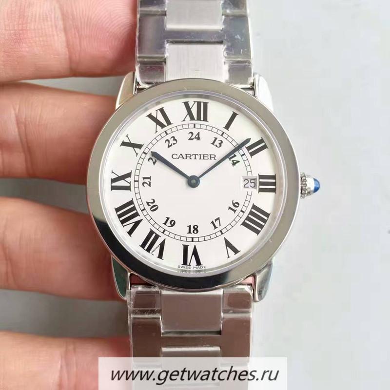 Best Price Ca*t1er Ronde Solo W6701005 36mm K11F SS White Dial Quartz