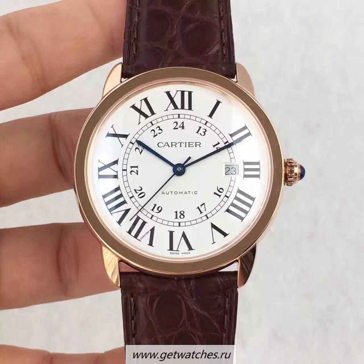 Fake Ca*t1er Ronde Solo W6701010 42mm UTF Rose Gold White Dial 2892