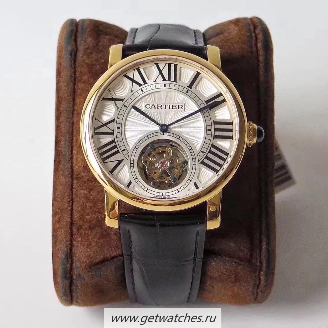 Replica Ca*t1er Rotonde Flying Tourbillon W1556215 BLF V2 Yellow Gold Silver Dial 9452 MC