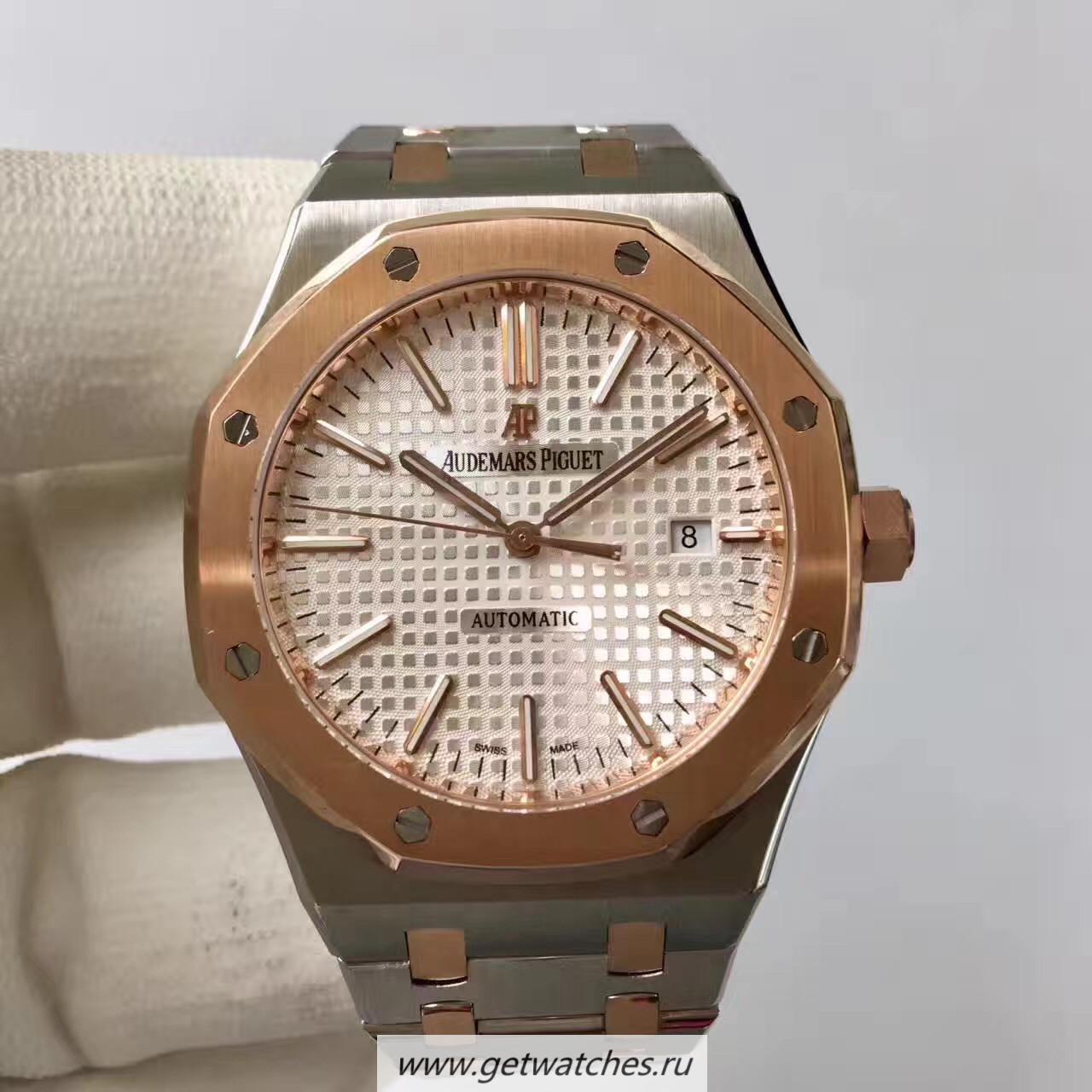 Replica Audemars P1g*et Royal Oak 15400 JF SS & Rose Gold Silver Dial 3120