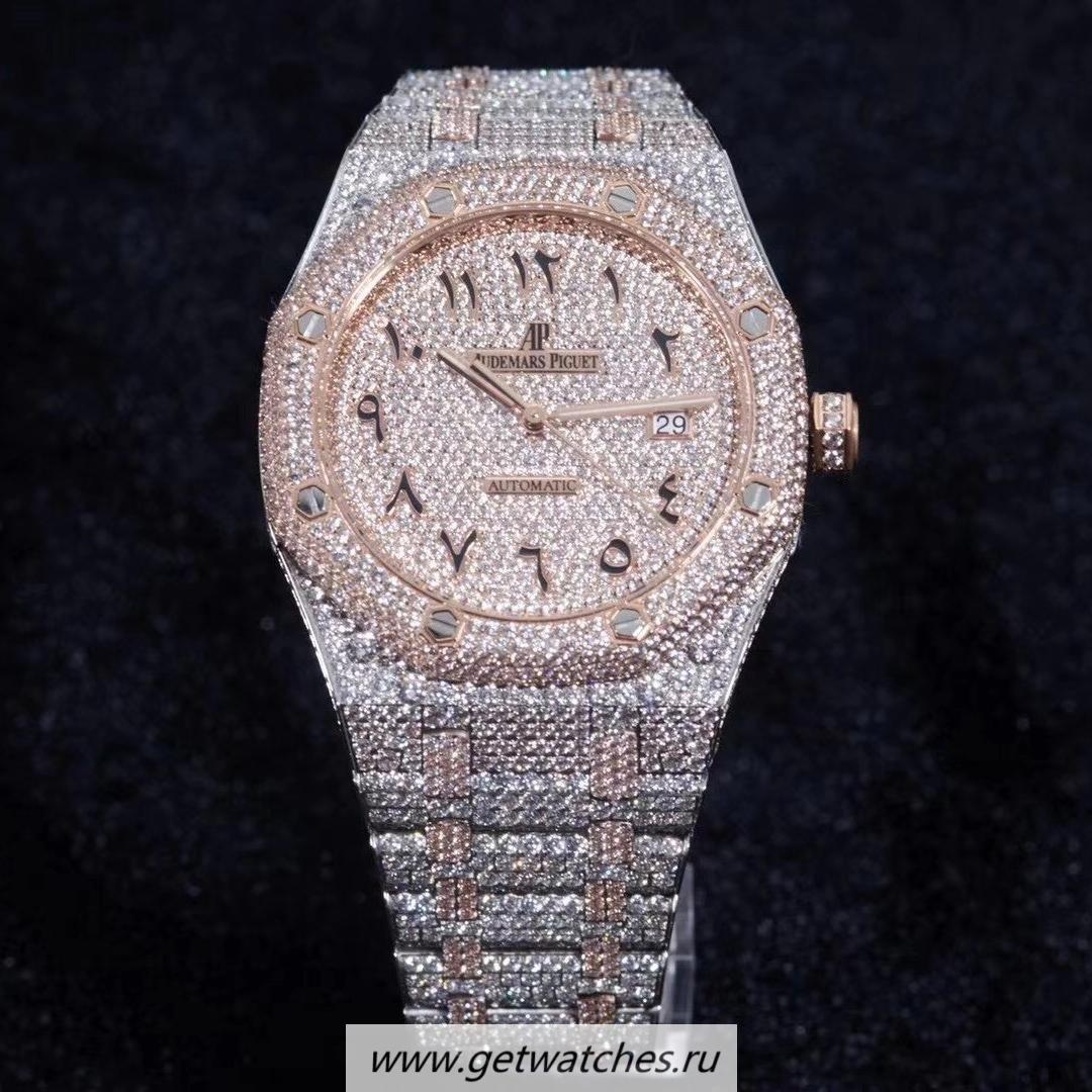 Shop Audemars P1g*et Royal Oak 15400 TZF SS & Rose Gold & D1am0nd Arabic Dial 3120