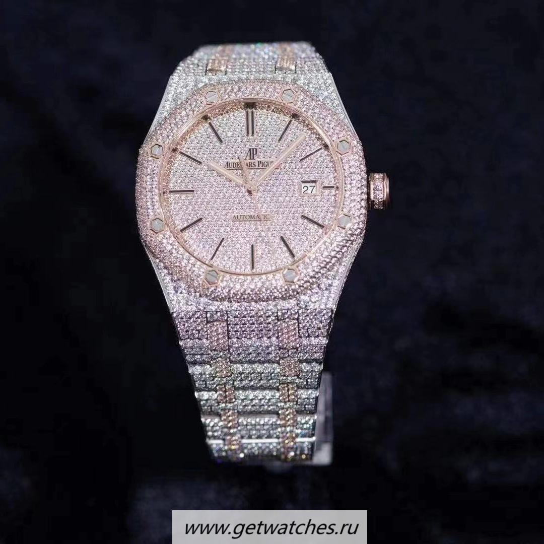 Perfect Replica Audemars Royal Oak 15400 TZF SS & Rose Gold & D1am0nd D1am0nd Dial 3120