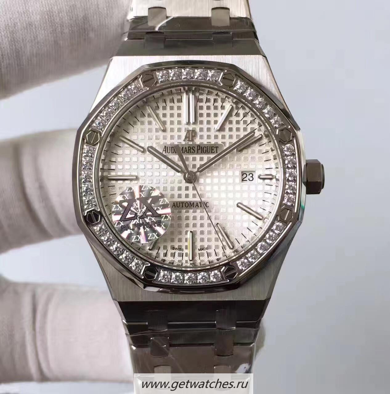 NEW Replica Audemars P1g*et Royal Oak 15400 ZXF SS & D1am0nds Silver Dial 3120