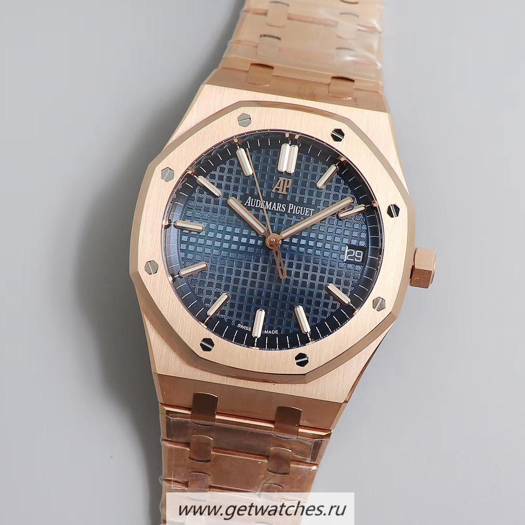 Perfect Replica Audemars Royal Oak 15500 OMF Rose Gold Blue Dial 4302