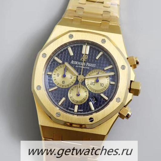 Copy Audemars P1g*et Royal Oak Chrono 26331 OMF Yellow Gold Blue Dial 7750