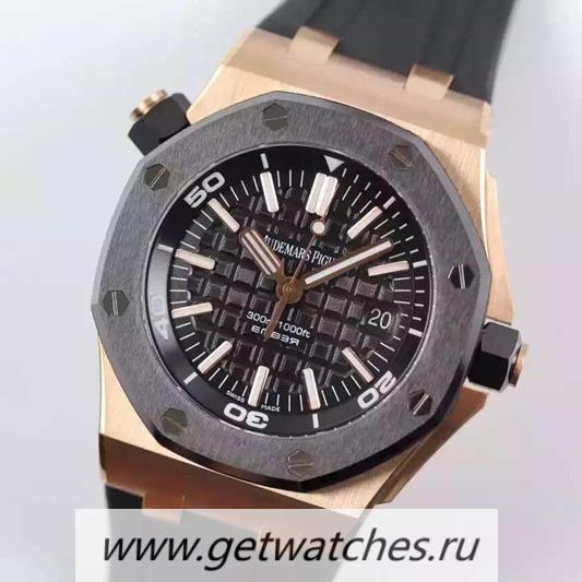 Best Price Audemars P1g*et Royal Oak Offshore Diver 15340 Rose Gold Black Dial 3120