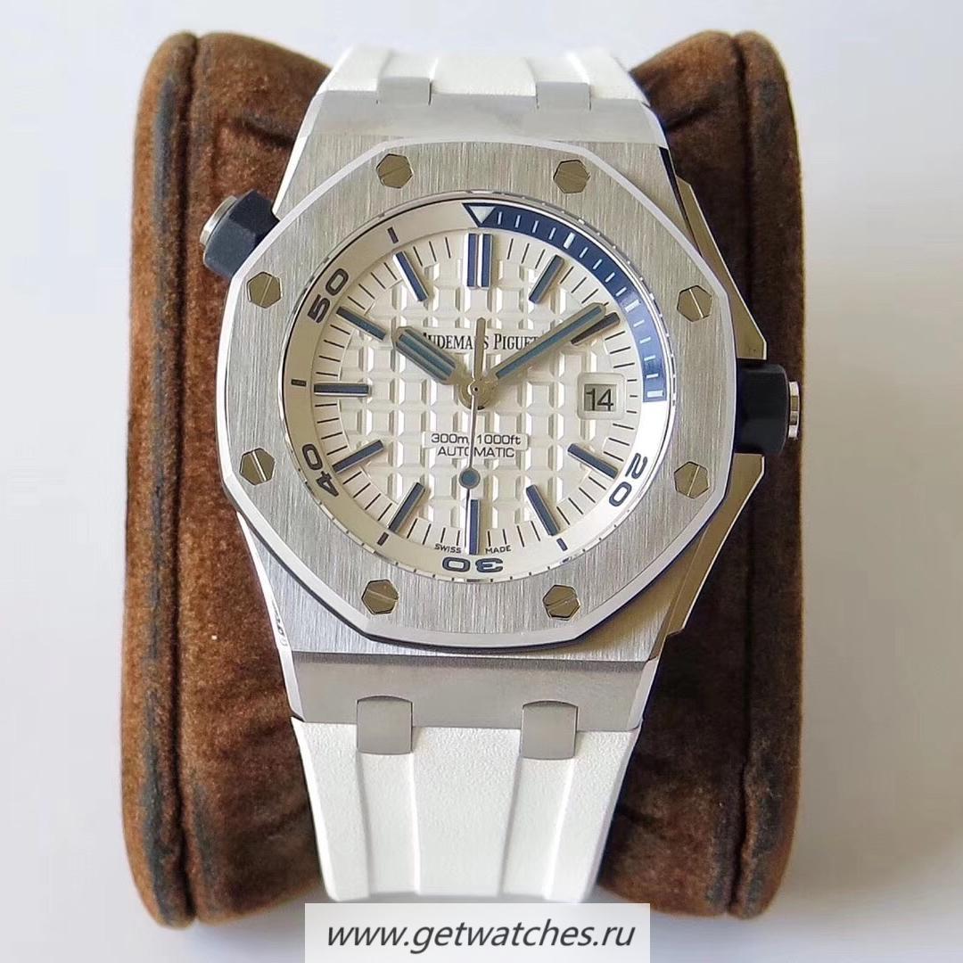 Replica Audemars P1g*et Royal Oak Offshore Diver 15710 JF V8 SS White Dial 3120