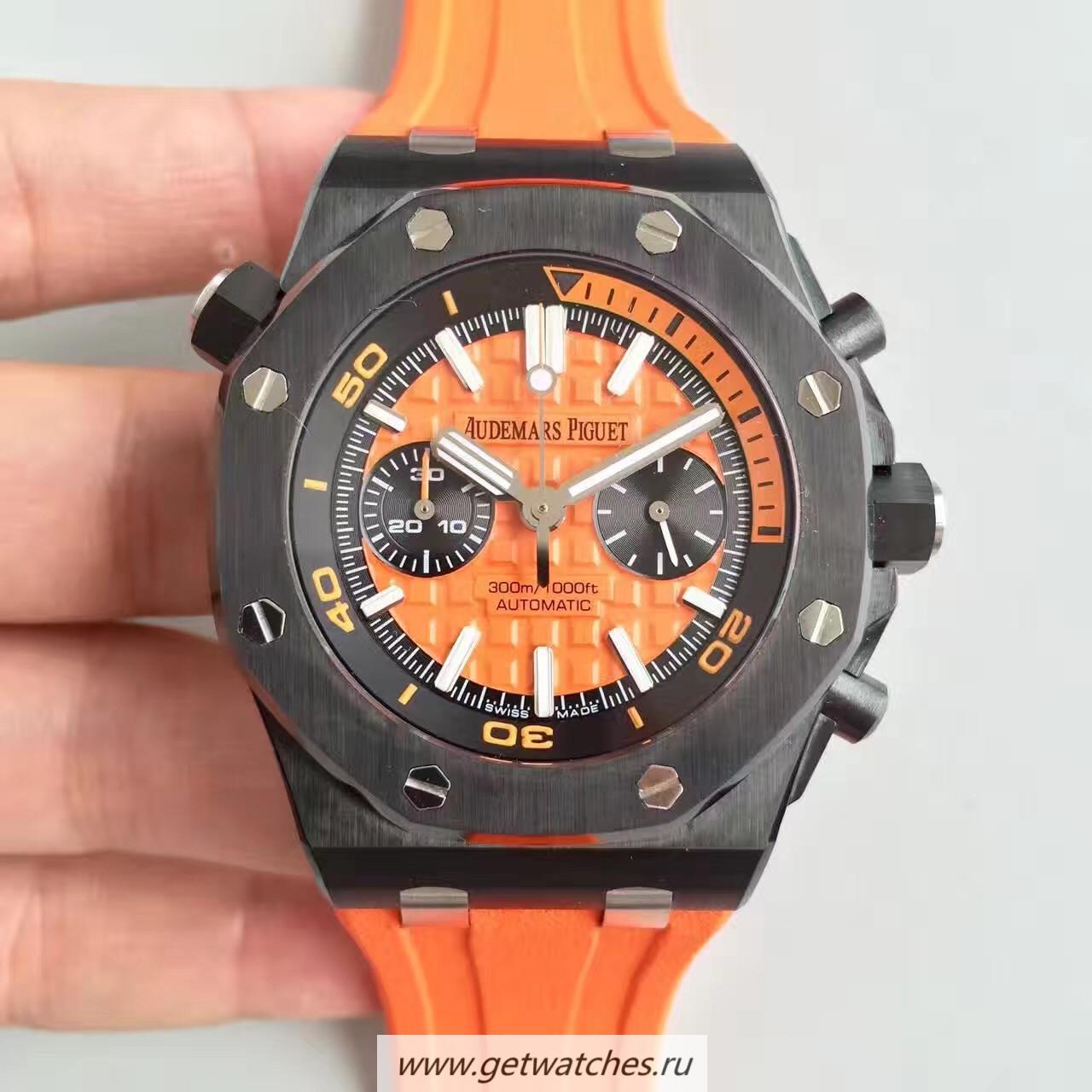 Fake Audemars P1g*et Royal Oak Offshore Diver Chrono 26703 JHF Ceramic Orange Dial 3124