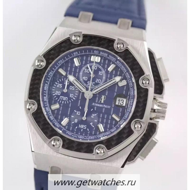 Fake Audemars P1g*et Royal Oak Offshore Juan Pablo Montoya 26030PO.00.D021IN.01 JF V2 SS Blue Dial 2840