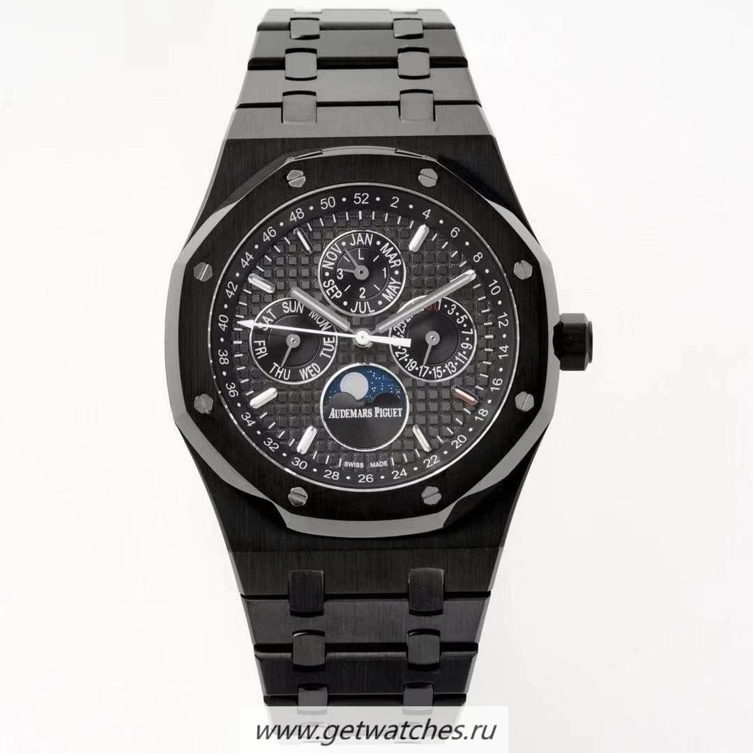 Shop Audemars P1g*et Royal Oak Perpetual Calendar 26606 BF PVD Black Dial 5134
