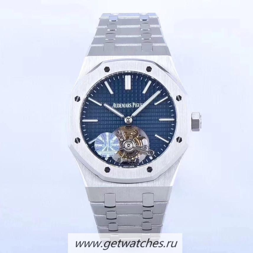 NEW Replica Audemars P1g*et Royal Oak Tourbillon Extra Thin 26510 JF SS Blue Dial Tourbillon