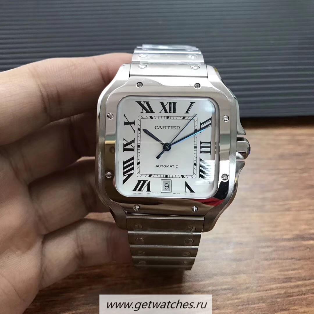 Replica Ca*t1er Santos Large 2018 WSSA0009 KORF SS White Dial M9015