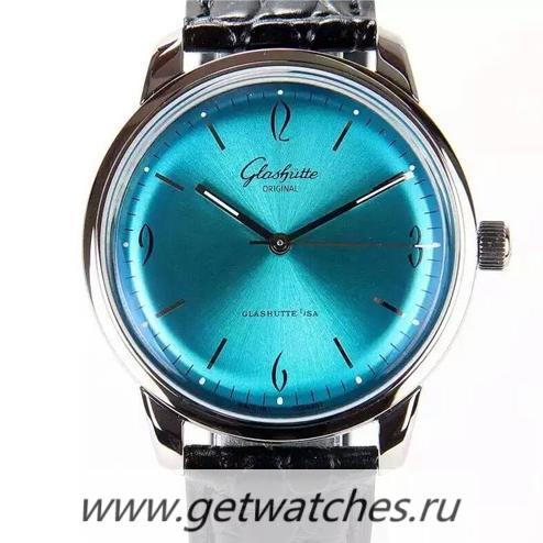 NEW Replica Glashutte Senator Sixties SS Blue Dial Caliber 39-52