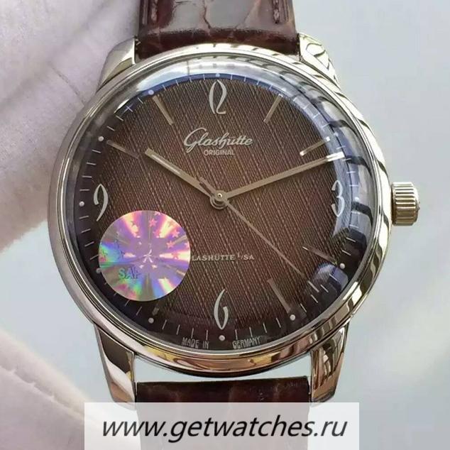 Fake Glashutte Senator Sixties SS Brown Dial Caliber 39-52