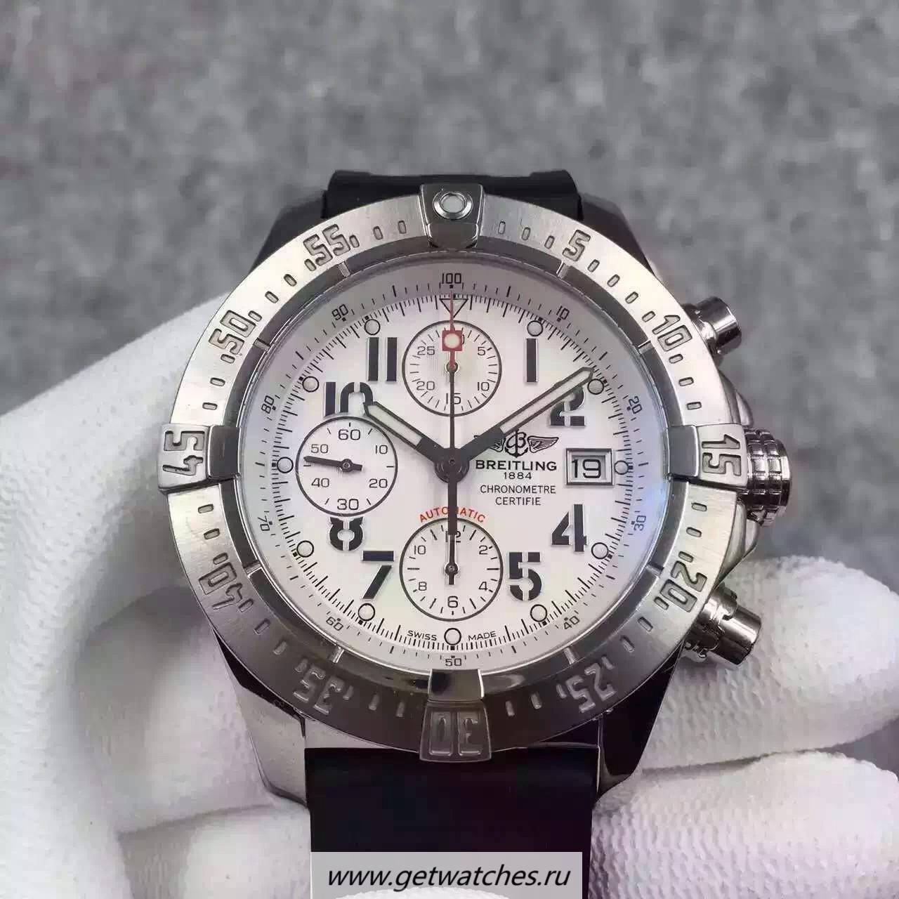 High Quality Breitling S*per Avenger Limited Edition A13370 Noob Factory SS White Dial 7750
