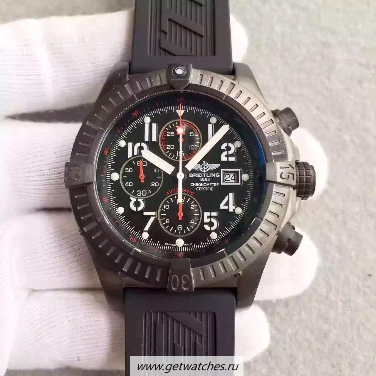 Replica Breitling S*per Avenger Limited Edition M13370 Noob Factory PVD Black Dial 7750