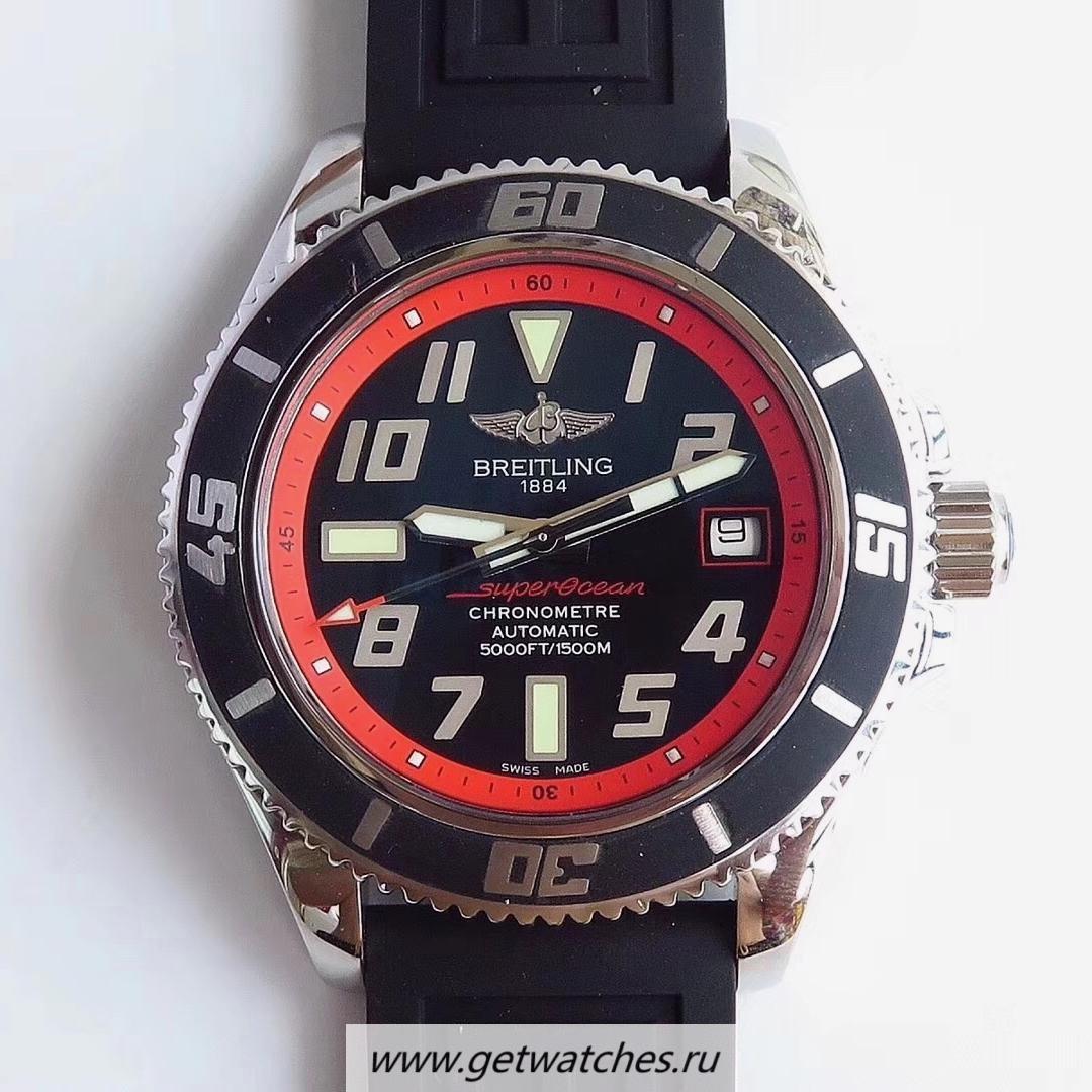 High Quality Breitling S*perocean 42 Abyss Red A1736402/BA31BKRD ZF SS Black & Red Dial 2824