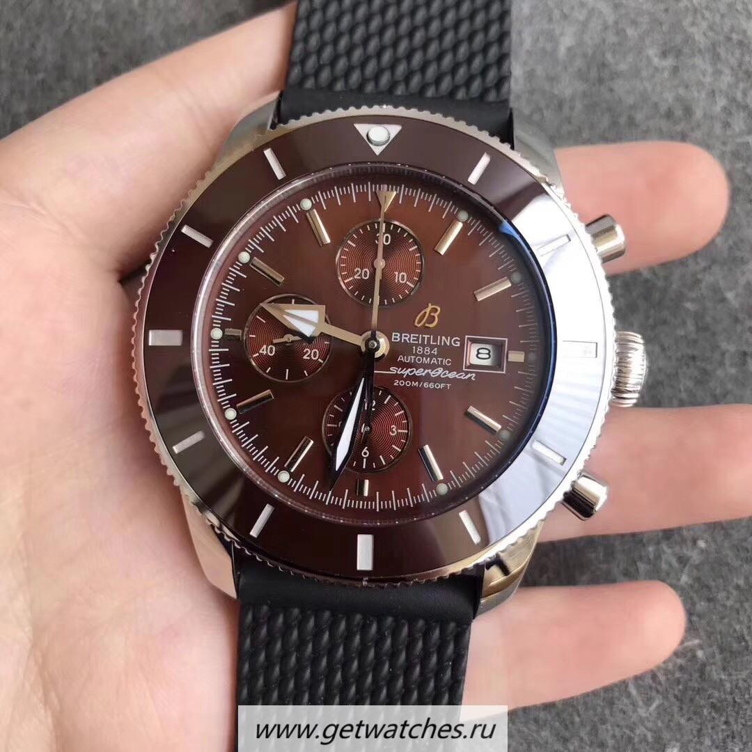 NEW Replica Breitling S*perocean Heritage II Chrono 46 A1331233 Noob Factory SS Chocolate Dial 7750