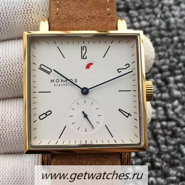 NEW Replica Nomos Tangente Square Yellow Gold White Dial German Alpha