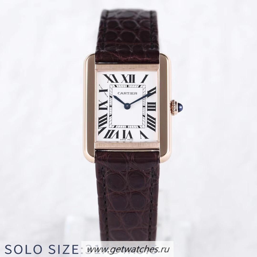 Shop Ca*t1er Tank Solo Ladies 31mm W5200024 AF Rose Gold White Dial Ronda Quartz