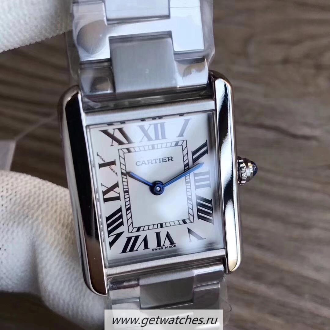 Shop Ca*t1er Tank Solo Ladies 35mm W5200014 GPF SS Silver Dial Ronda Quartz