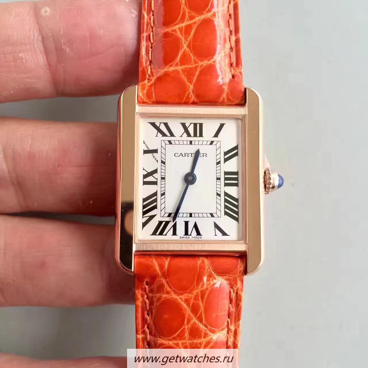 Shop Ca*t1er Tank Solo Ladies W5200005 24mm x 31mm TWF Rose Gold White Dial Quartz