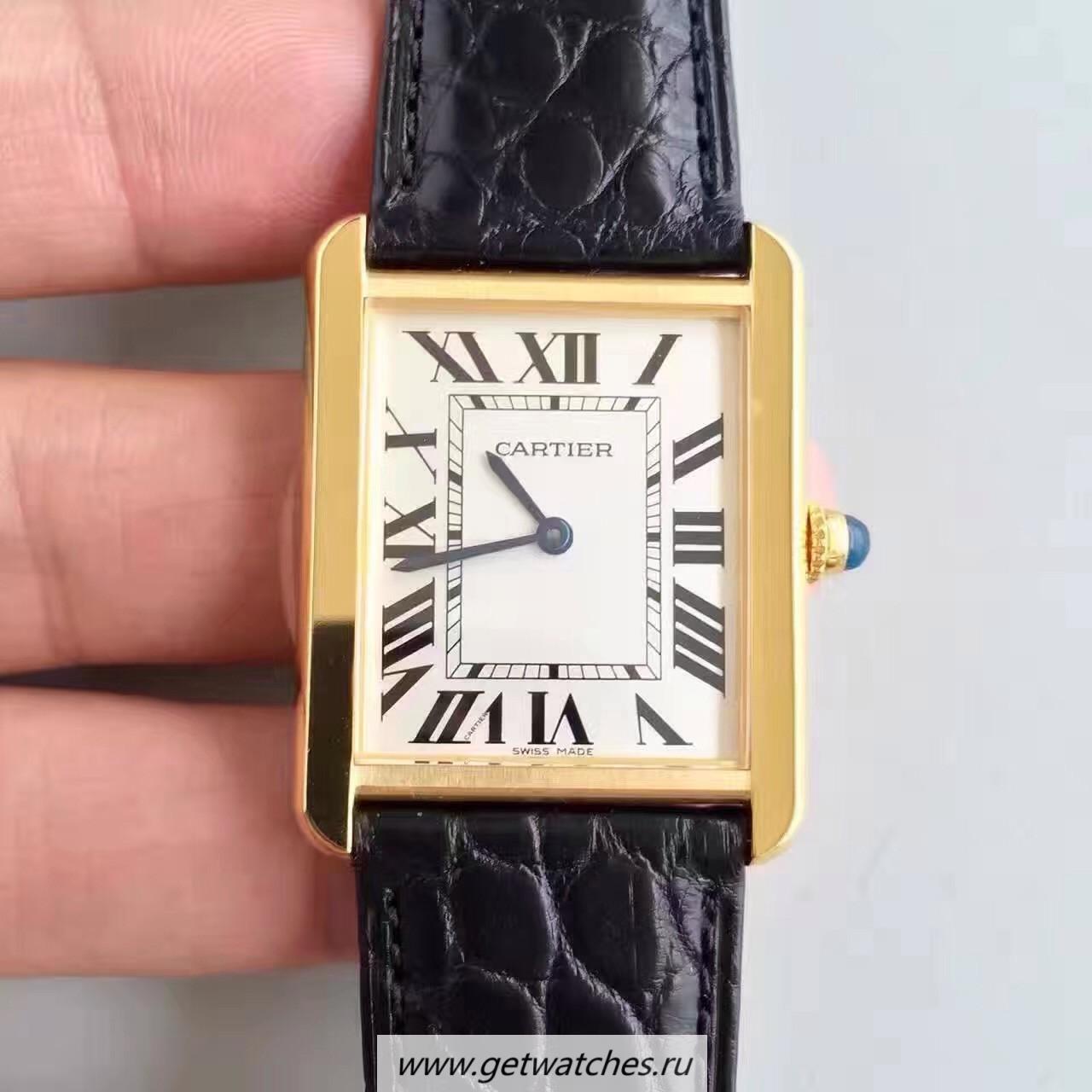 Perfect Replica Ca*t1er Tank Solo Ladies W5200025 27mm x 34mm TWF Yellow Gold White Dial Quartz