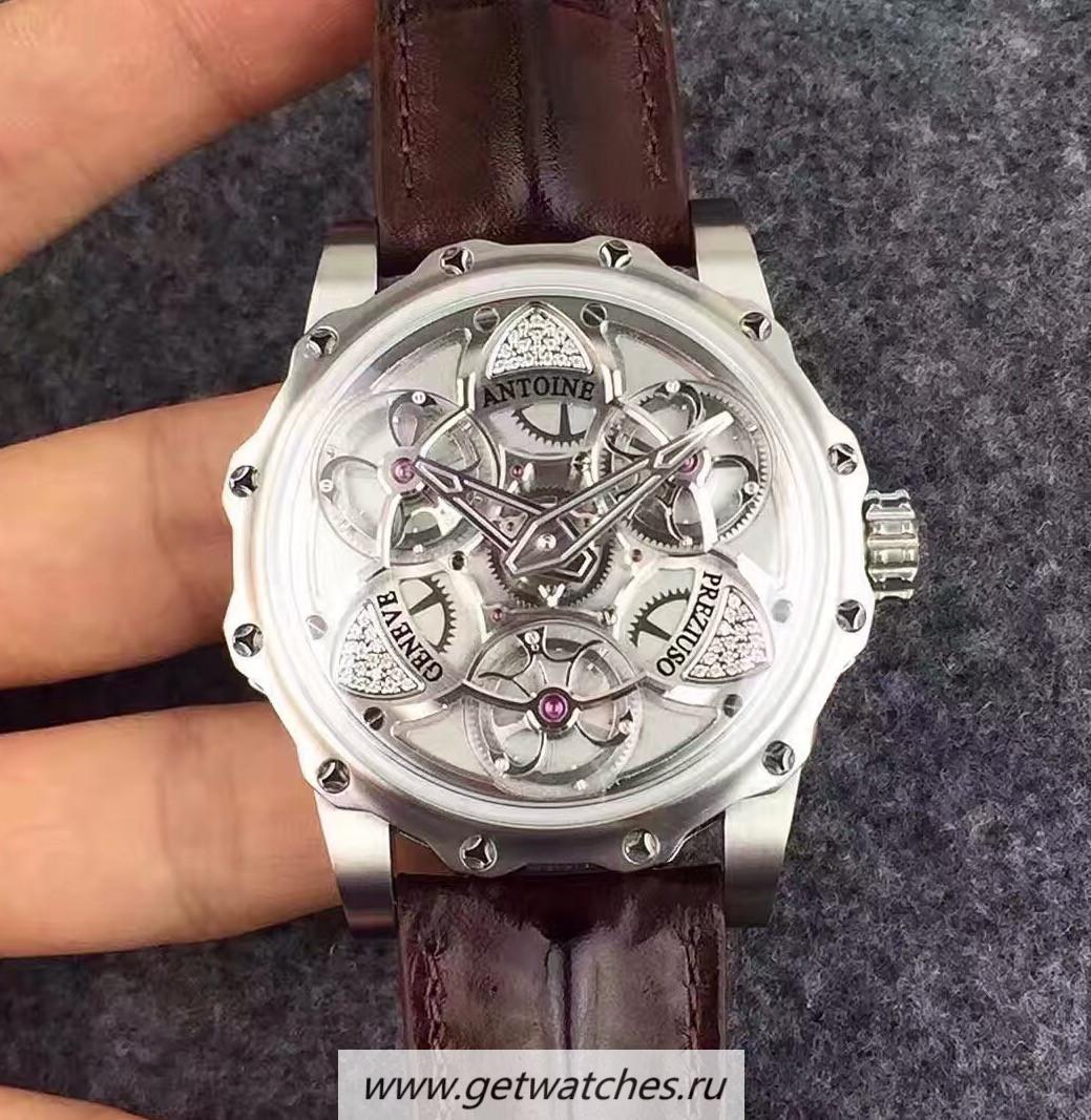 Copy Antoine Preziuso Tourbillon of Tourbillons SS & D1am0nds Silver & D1am0nds Dial AFP-TTR-3X