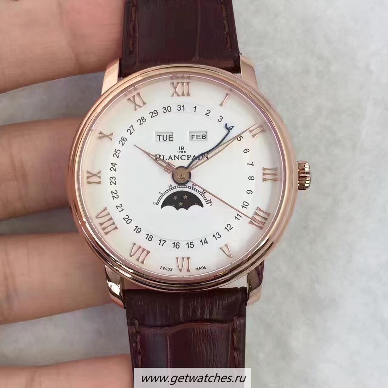 Perfect Replica Blancpain Villeret 6654A-1127-55B BF Rose Gold White Dial 6654