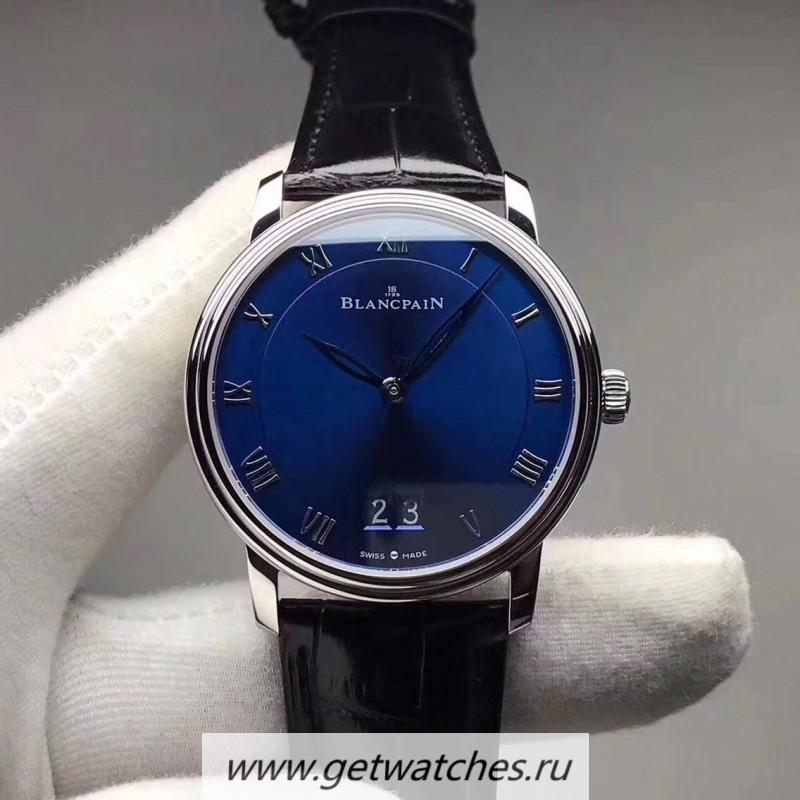 Fake Blancpain Villeret Grande Date 6669-1127-55B HGF V2 SS Blue Dial 6950