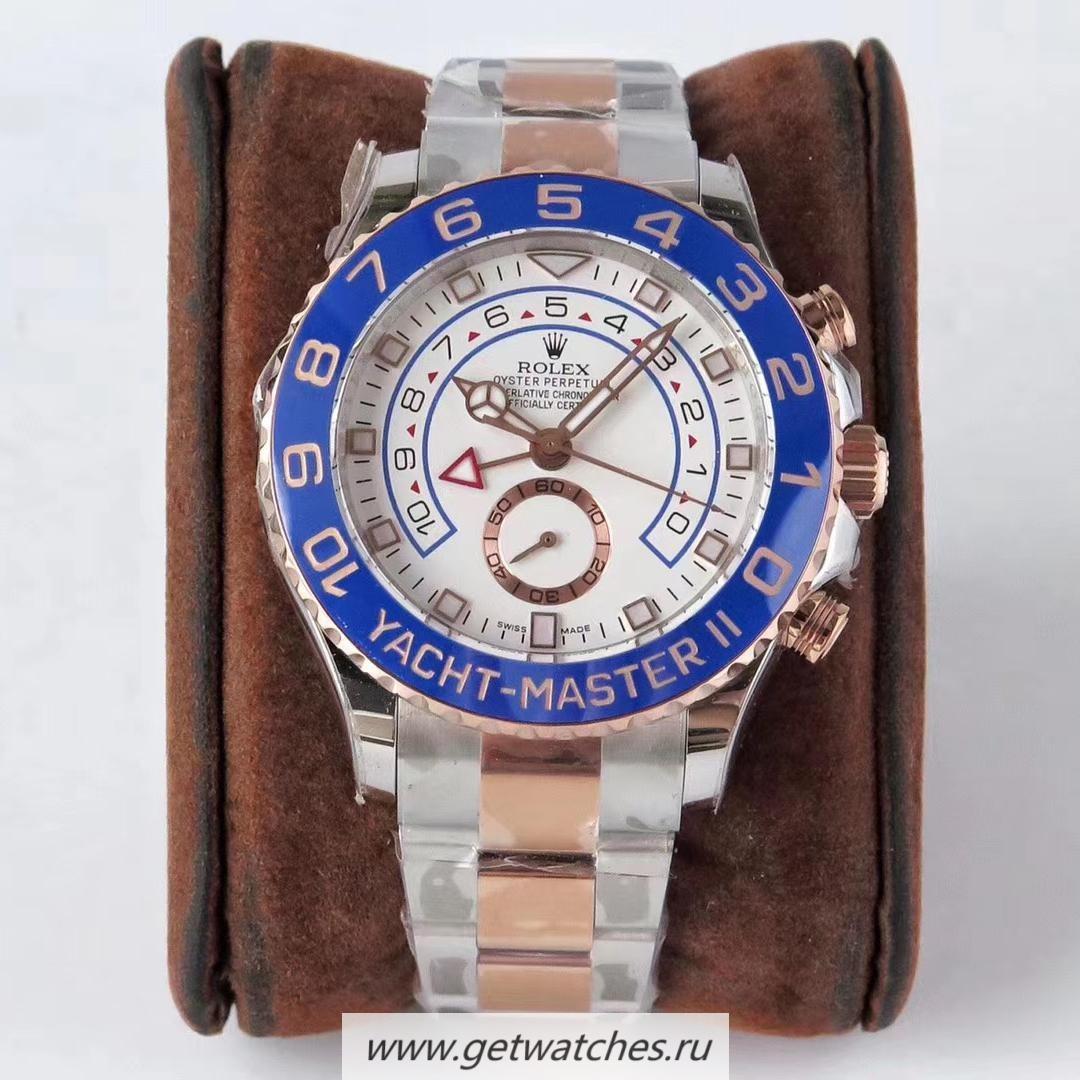 Replica R01ex Yacht-Master II 116681 VRF SS & Rose Gold White Dial 7750